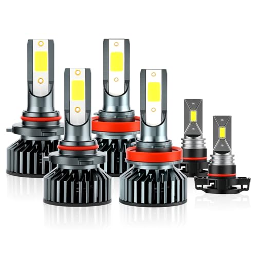 EMuna Fit for Chevrolet Silverado 150020072015 Chevy Silverado 2500 HD 3500 HD20072019 Combo 9005 High Beam H11 Low Beam LED Headlight  5202H16 Fog Light Bulbs Kits6000K Super Brighter
